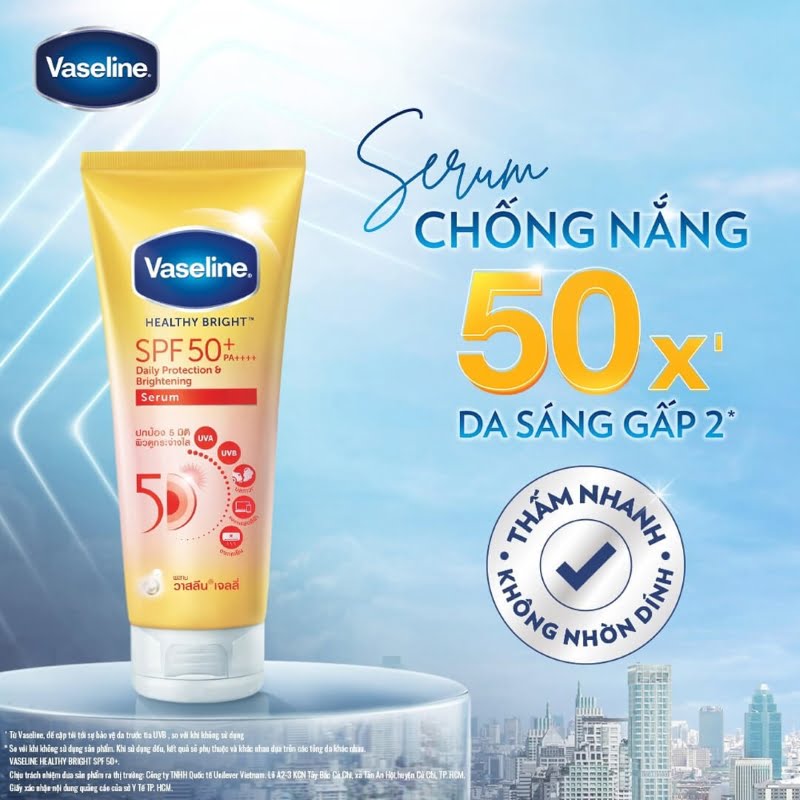 Kem chống nắng cơ thể Vaseline 50X