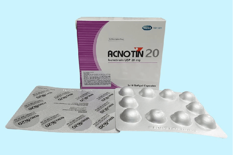 Sản phẩm Isotretinoin dưới dạng viên uống giúp điều trị mụn viêm ngứa
