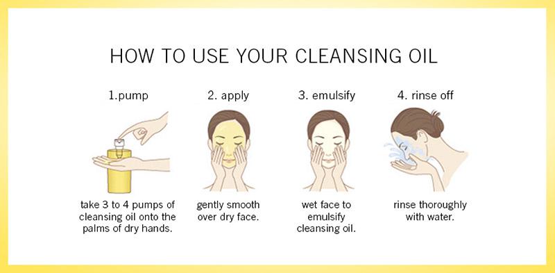 Các bước sử dụng dầu tẩy trang đúng cách