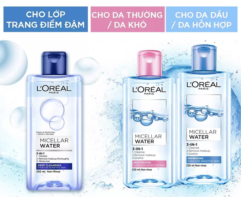 Nước Tẩy Trang L'Oreal Micellar Water 3 in 1