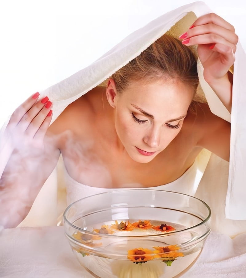 Xông mặt để giảm thiểu lượng dầu trên mũi